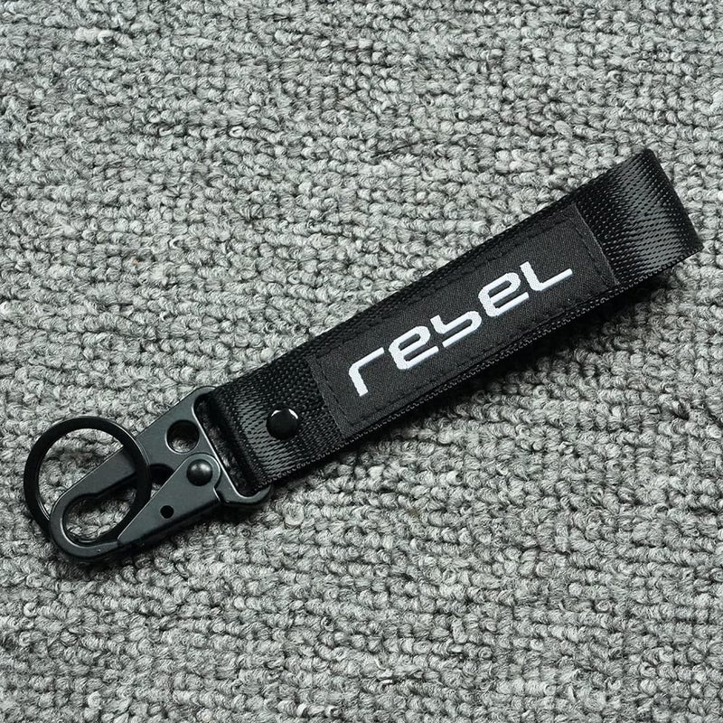 XIDAODIT Motorcycle Keychain Key Ring Pendat Holder Moto Embroidery Keyring Key Chain For Rebel CMX 300 500 1100 CMX300 CMX500 1100T(Black) - Image 2