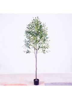 Generic YJH 6ft Artificial Olive Tree Artificial Fake Tree Green Potted with Realistic Fruit, for Modern Home Office Living Room Floor Decor and Housewarming Gift (6ft)  - Image 1
