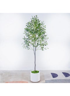 Generic YJH 6ft Artificial Olive Tree Artificial Fake Tree Green Potted with Realistic Fruit, for Modern Home Office Living Room Floor Decor and Housewarming Gift (6ft)  - Image 3