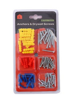 LAWAZIM Plastic Anchors with Drywall Screws-88 Piece- Heavy Duty Secure Fastening Multi-size Anchors and Steel Screws -for Picture Hanging Shelves Curtain Rods Home Improvement DIY Projects and Garage  - Image 1