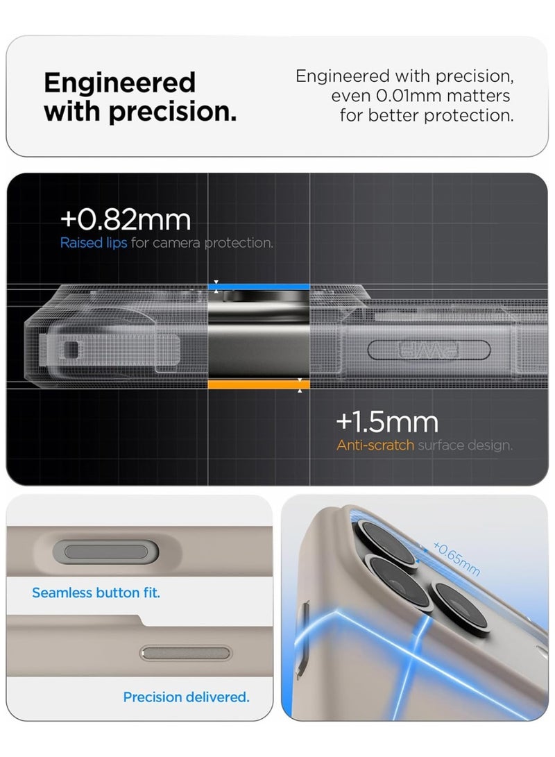 موبكوس جراب Mobcos iPhone 17 Pro بني اللون، مصنوع من السيليكون الفاخر، مزود بحلقة مغناطيسية للشحن اللاسلكي | ملمس ناعم كالحرير | حماية فائقة ضد الصدمات بمعايير عسكرية | توافق مغناطيسي قوي | غطاء أنيق وفاخر - Image 5