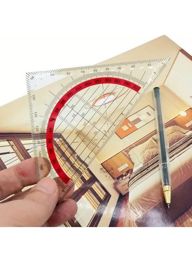 مسطرة مثلثية بلاستيكية مربعة بزاوية 45 درجة للرسم والهندسة الرياضية والخياطة - Image 1