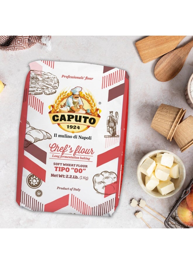 null - Antimo Caputo Chefs Flour 2.2 Pound (Pack Of 2) - Italian Double Zero 00 - Soft Wheat For Pizza Dough, Bread, And Pasta - Image 1