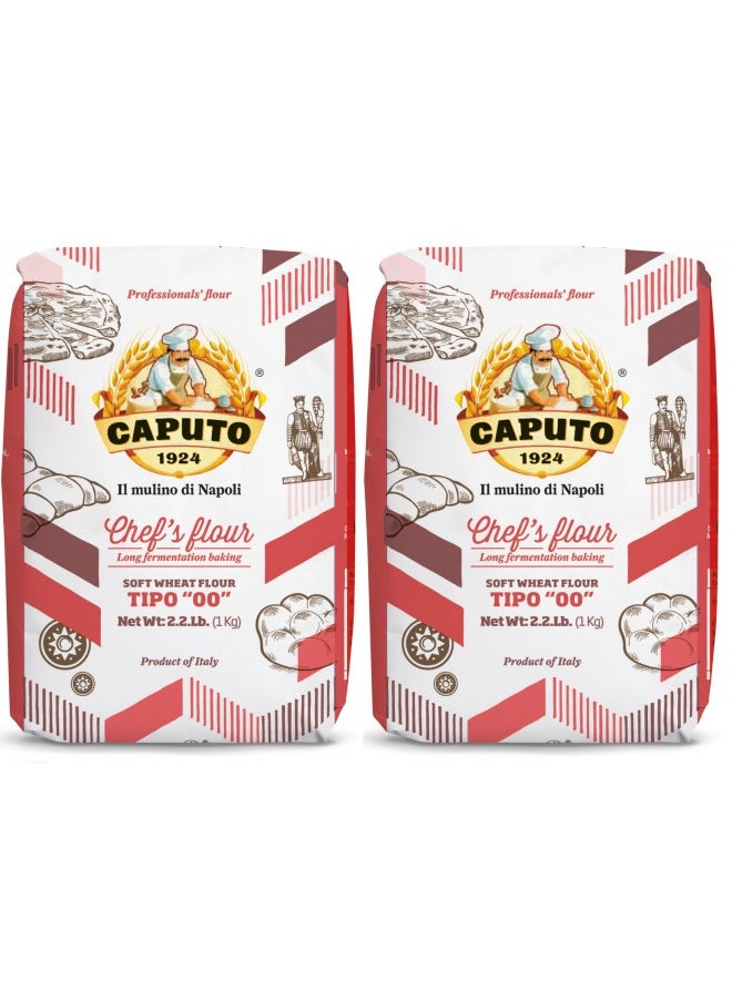 null - Antimo Caputo Chefs Flour 2.2 Pound (Pack Of 2) - Italian Double Zero 00 - Soft Wheat For Pizza Dough, Bread, And Pasta - Image 1