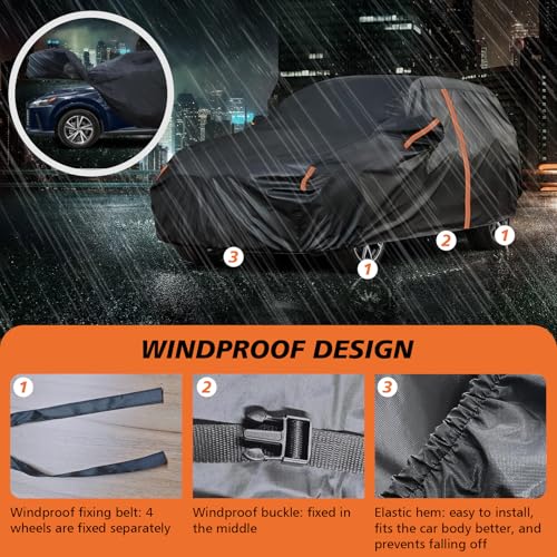 JAOGAUS Car Covers for Automobiles All Weather Waterproof, Cover for Lexus RX350/450h/350 F Sport/350L/450h/RX 450hL/350 F Sport/450h F Sport/350h/450h+, Sun UV Dust Snow Protection - Image 3