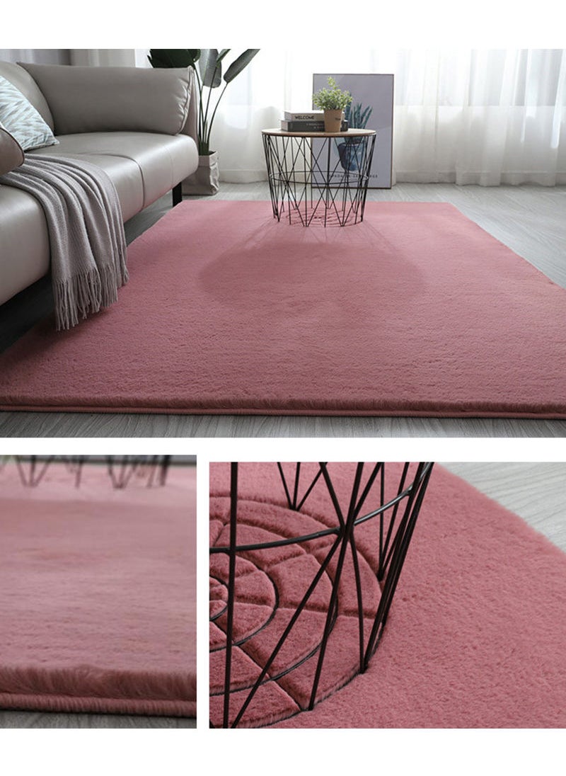 Sharpdo Soft Imitation Rabbit Velvet Carpet Living Room Carpet Bedside Rug Solid Color Premium Carpet 50*80cm  - Image 2