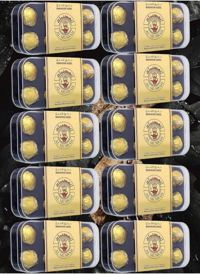 almusbah perfumes 10 Pieces Al Musbah Bakhoor Aseel 40 Grams  - Image 1