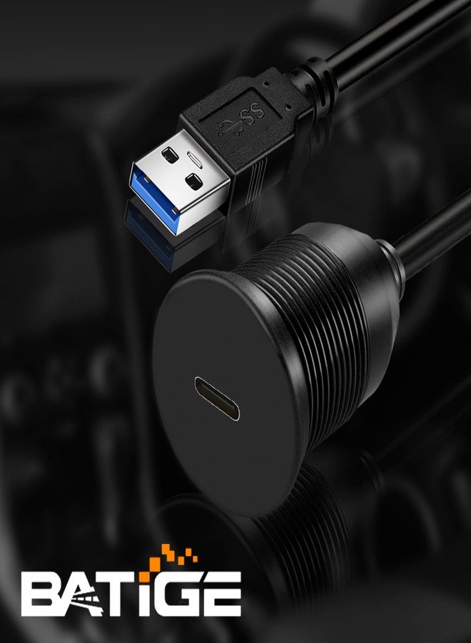 BATIGE Single Port USB 3.0 Male to Type C 3.0 Female Car Flush Mount Cable USB C 3.0 Panel Mount Extension Cable for Car Truck Boat Motorcycle Dashboard 3ft - Image 4
