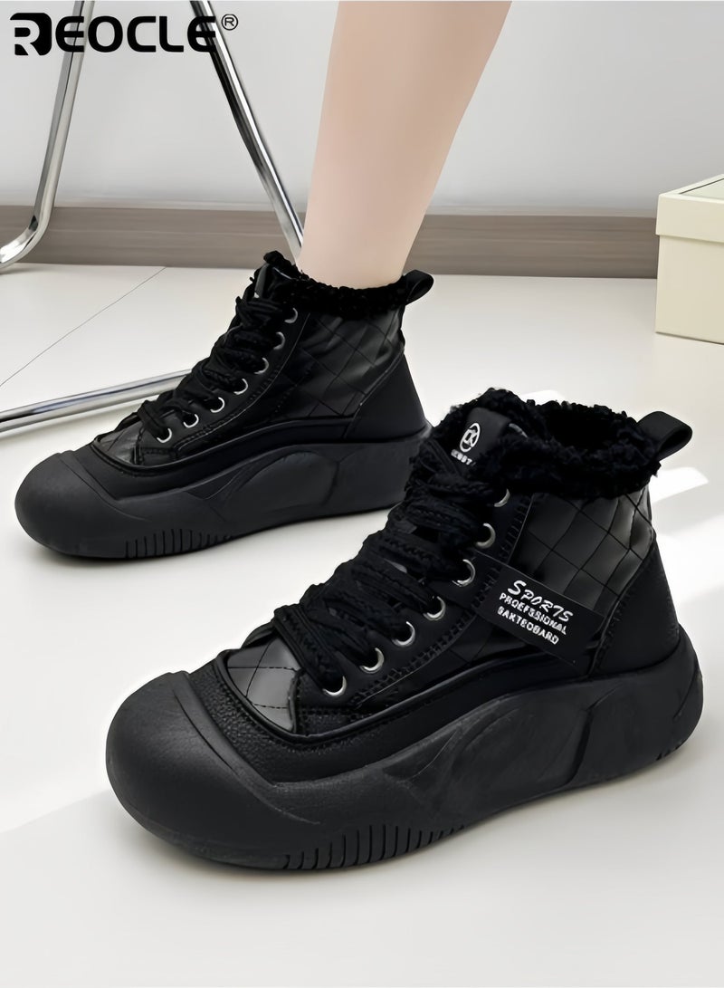 REOCLE Women's Snow Boots Warm Fur Lined Waterproof Booties Comfortable Anti-slip Short Shoes Minimalist Winter Snow Boots - Image 4