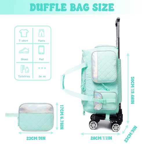 Oruiji Rolling Duffle Bag with Wheels Women Travel Bag with Wheels Weekender Bags for Women with Makeup Bag Carry On Overnight Bag for Women with Toiletry Bag - Image 3