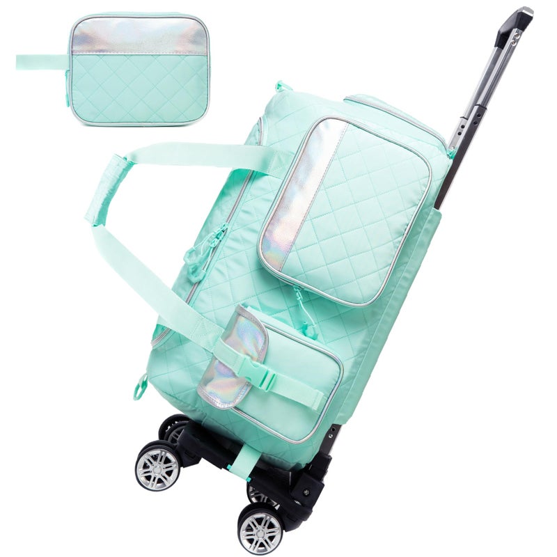 Oruiji Rolling Duffle Bag with Wheels Women Travel Bag with Wheels Weekender Bags for Women with Makeup Bag Carry On Overnight Bag for Women with Toiletry Bag - Image 2