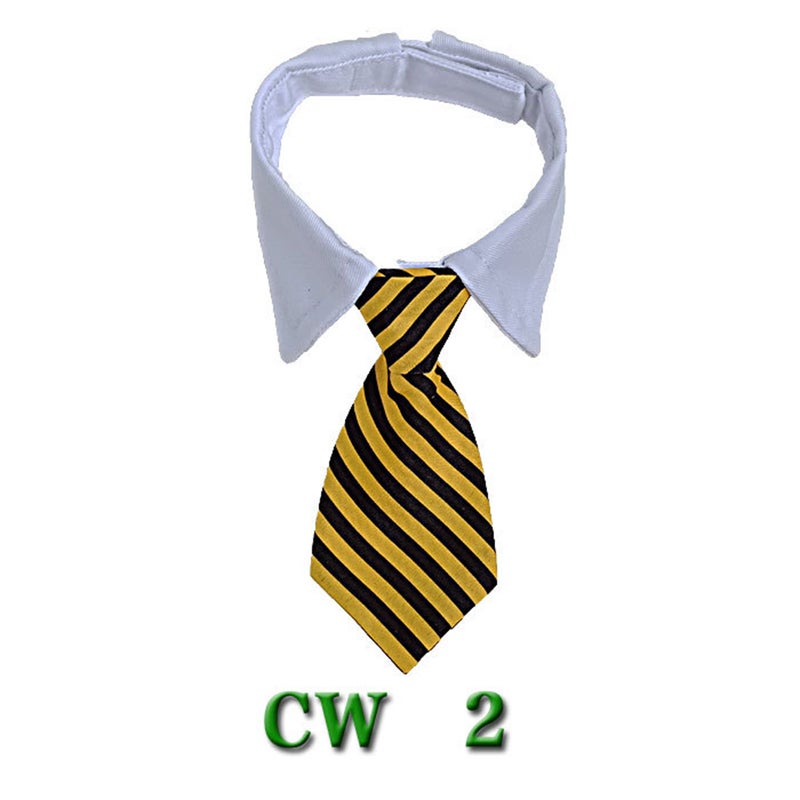 8Pcs Pets Dog Cat Neckties Stripe Design Puppy Adjustable Collar Tie for Wedding Party Accessories (Size L, Color Mixing) - Image 2