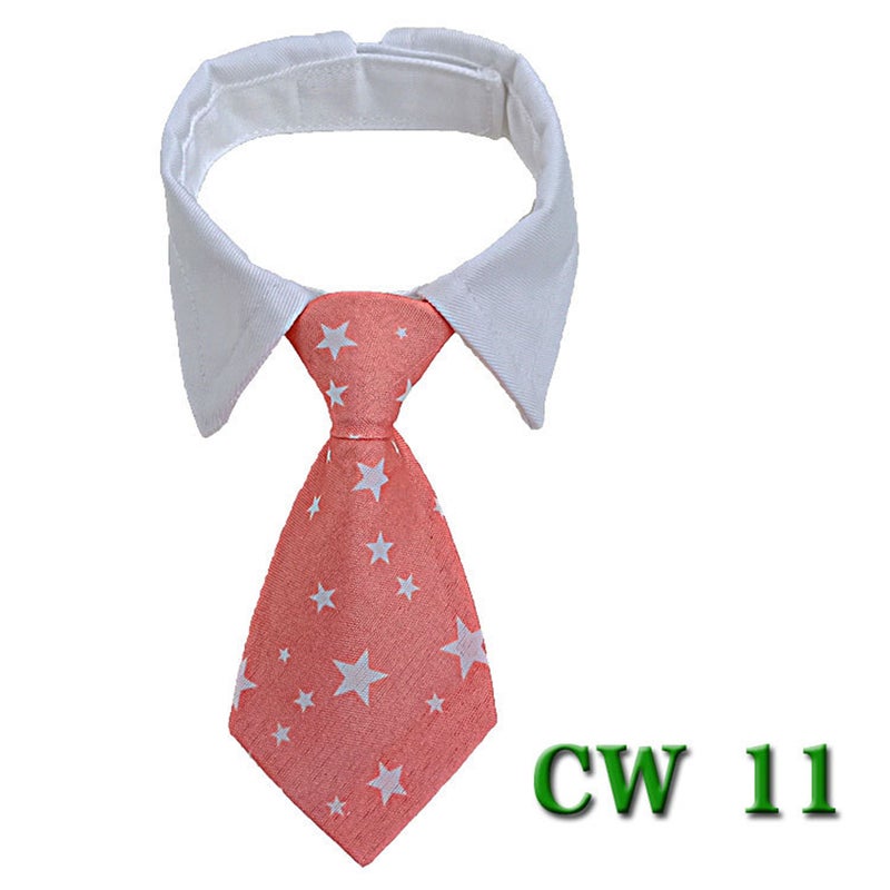 8Pcs Pets Dog Cat Neckties Stripe Design Puppy Adjustable Collar Tie for Wedding Party Accessories (Size L, Color Mixing) - Image 4