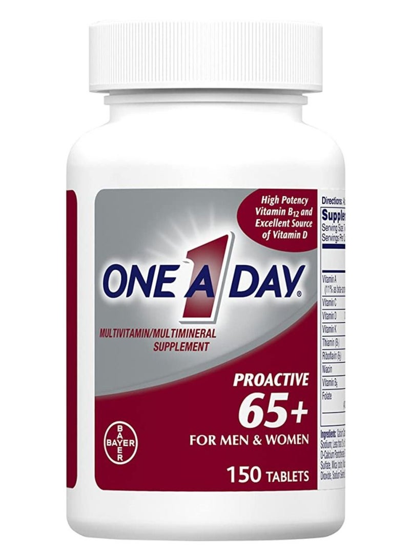 One A Day Men And Women Proactive 65 Multivitamin Supplement 150 Count - Image 1