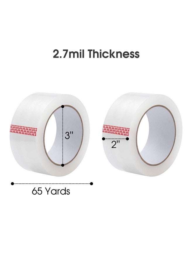 باسيفيك ميلر شريط تغليف شفاف، شريط كرتون للتغليف عالي التحمل للشحن، التعبئة والتغليف المتحرك، عرض 2 بوصة، سمك 2.7 مل، 65 ياردة لكل لفة [عبوة من 6] - Image 2