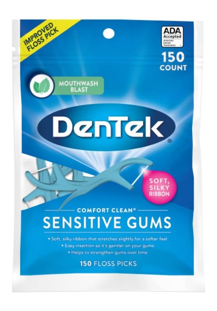 DenTek Comfort Clean Floss Picks, Silky Comfort Floss, 150 Count - Image 1