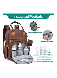 Diaper Bag Backpack, Baby Nappy Changing Bags Multifunction Waterproof Travel Back Pack With Changing Pad & Stroller Straps & Pacifier Case (Brown) - pzsku/ZB12507695D024A2F2893Z/45/_/1701347276/1cb53b74-f312-4aea-9068-e046d3fd12c4