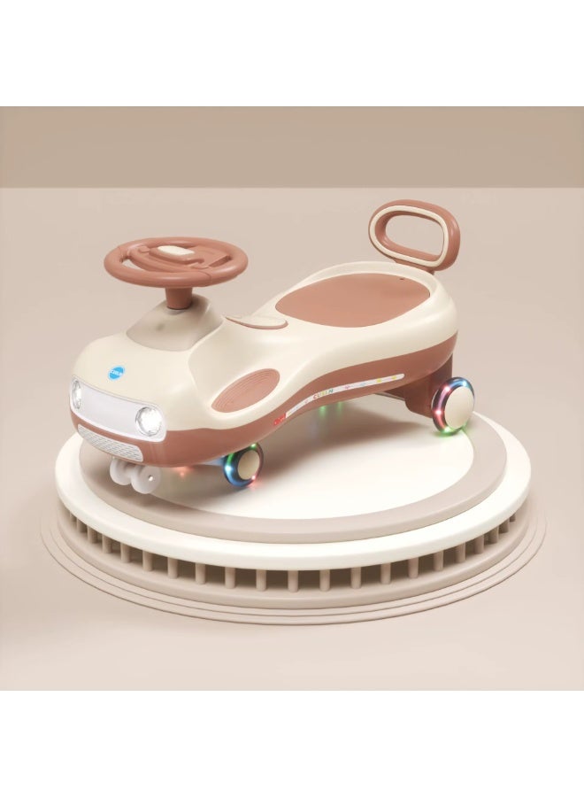 Electric and Manual Ride-On Car for Kids - Extended Swing Car, Magic Kids Car with Music and Light-Up Wheels  - Image 1