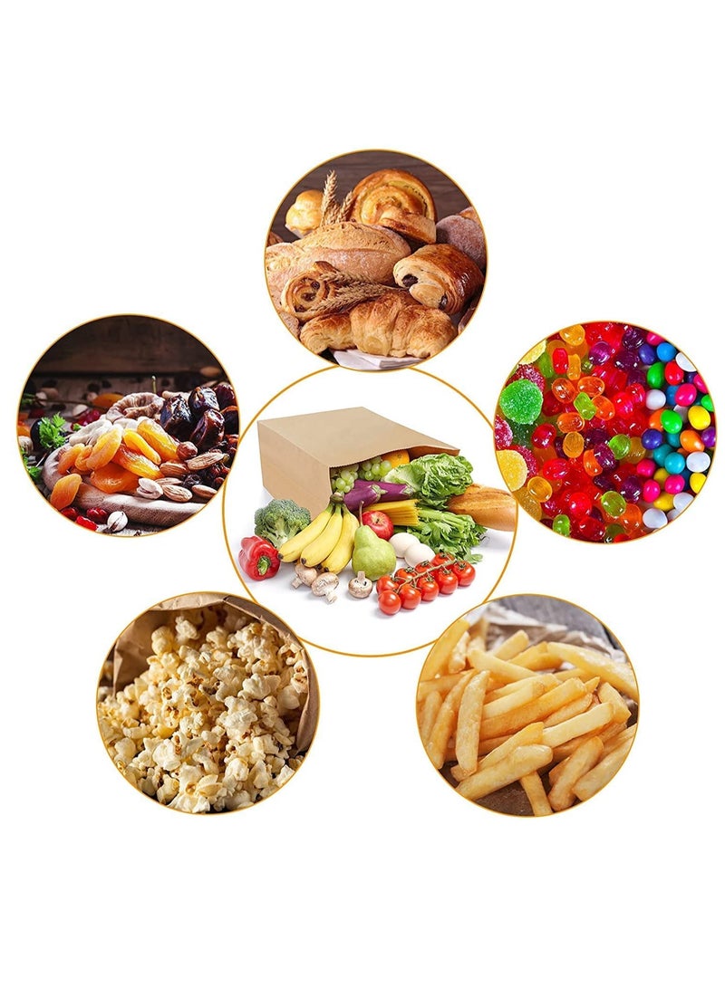 KASTWAVE 50 Pcs Brown Paper Lunch Bag 4lb Small Sandwich Kraft Paper Bags Strong  Durable:15.5x10x30cm, Paper Food Bags, Paper Lunch Bags, Kraft Paper, Sweet Bags Without Handles for Wedding Birthday Party - Image 5