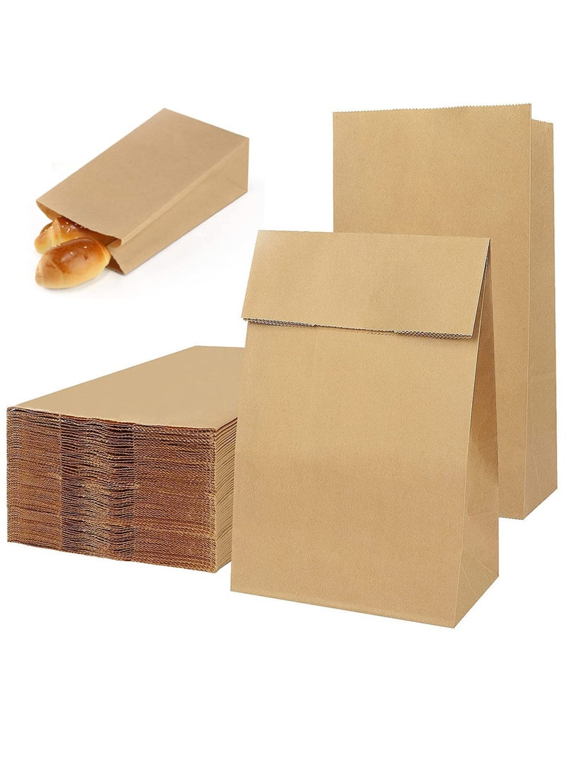 KASTWAVE 50 Pcs Brown Paper Lunch Bag 4lb Small Sandwich Kraft Paper Bags Strong  Durable:15.5x10x30cm, Paper Food Bags, Paper Lunch Bags, Kraft Paper, Sweet Bags Without Handles for Wedding Birthday Party - Image 1