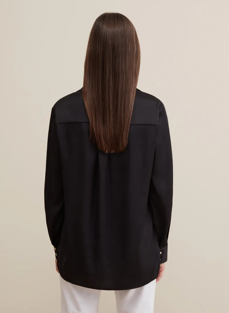 Ovs Satin blouse with collar and buttons