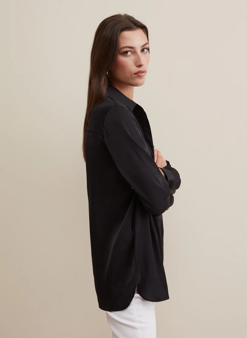 Ovs Satin blouse with collar and buttons
