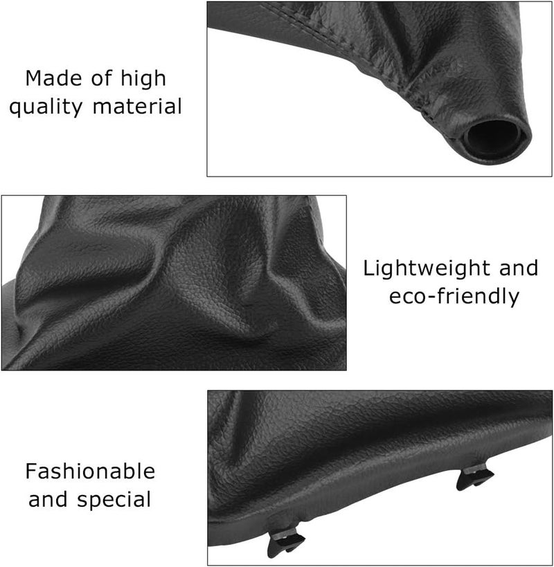 woobles Shift Knob Cover, Leather Manual Shift Knob Dust Gaiter Boot Cover for E30 E34 E36 E46 Z3 Artificial Leather black - Image 2