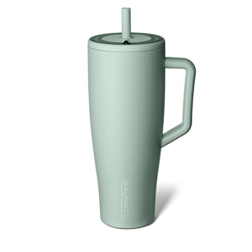 BrÃ¼Mate BrüMate Era 40 oz Tumbler with Handle and Straw | 100% Leakproof Insulated Water Bottle Tumbler with Lid and Flexible SoftSip Straw | Made of Stainless Steel | Cup Holder Friendly | 40oz (Sage) - Image 1