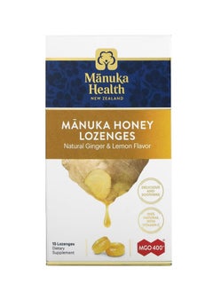 Manuka health Manuka Honey Lozenges Natural Ginger & Lemon MGO 400+ 15 Lozenges  - Image 1