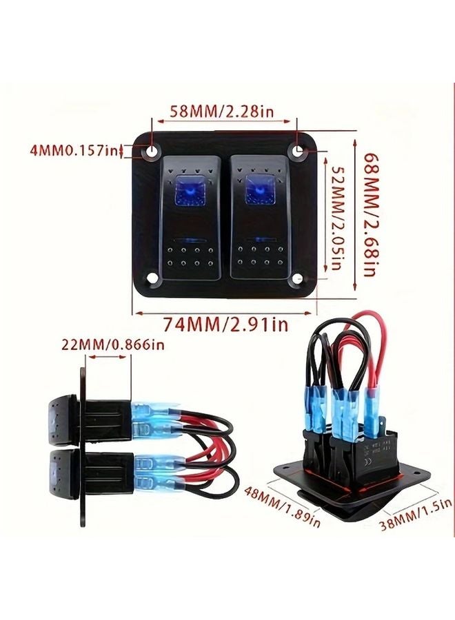 Six Panel Switch Board With Blue Light Joystick For Car Marine Modification Dc12 24V - Image 3