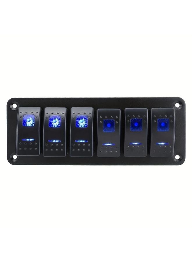 Six Panel Switch Board With Blue Light Joystick For Car Marine Modification Dc12 24V - Image 1