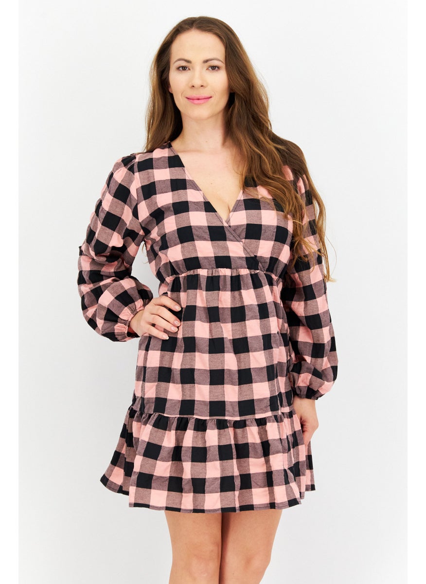 Women Checkered Mini Dress, Black Combo - pzsku/ZB12524F65D9A5B89820FZ/45/_/1727187724/7848e963-a533-40c6-8bc5-516deb8aa4ed