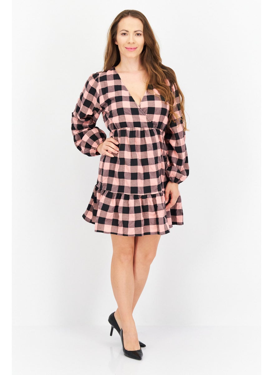 Women Checkered Mini Dress, Black Combo - pzsku/ZB12524F65D9A5B89820FZ/45/_/1727187909/ea94e1ff-616c-4e61-ba91-3b16e3b14494