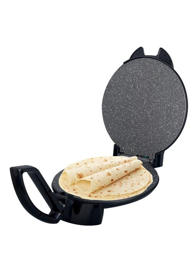 Generic - MATSU 10-Inch Electric Roti Maker – 1200W High-Power Non-Stick Chapati and Flatbread Press with Durable Stainless Steel Body, Adjustable Temperature Control for Perfect Soft or Crispy Rotis, Dual Power & Ready Indicator Lights, Safety Lock for Secure Use, Easy-to-Clean Non-Stick Plates, and Instruction Manual – 220-240V Home Kitchen Appliance Perfect for UAE Kitchens - Image 1