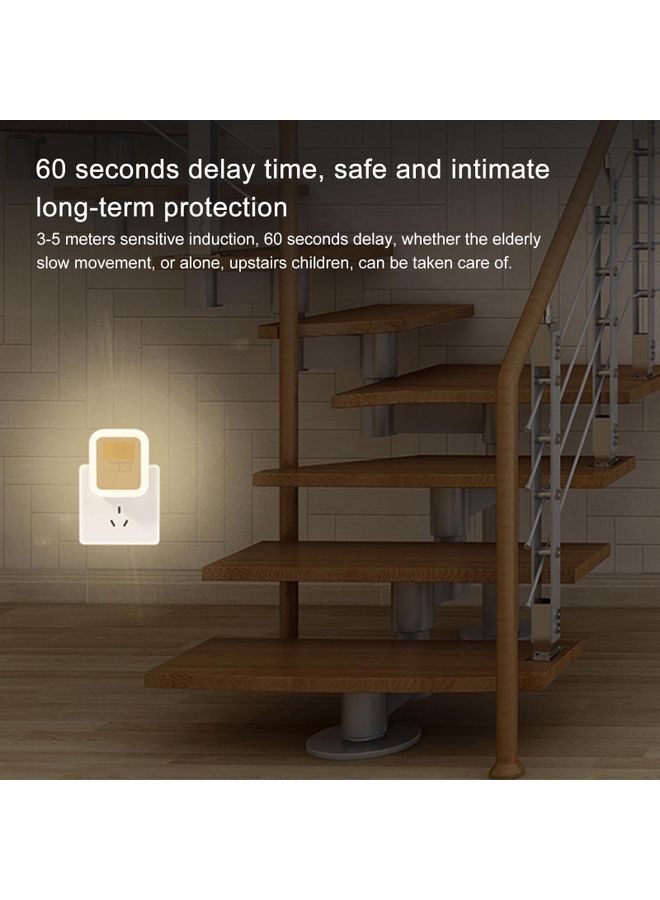 نيبمينينت مصباح جداري ليلي GD-8602 بإضاءة LED مزود بجهاز استشعار للحركة موصل بقابس أبيض  - Image 3