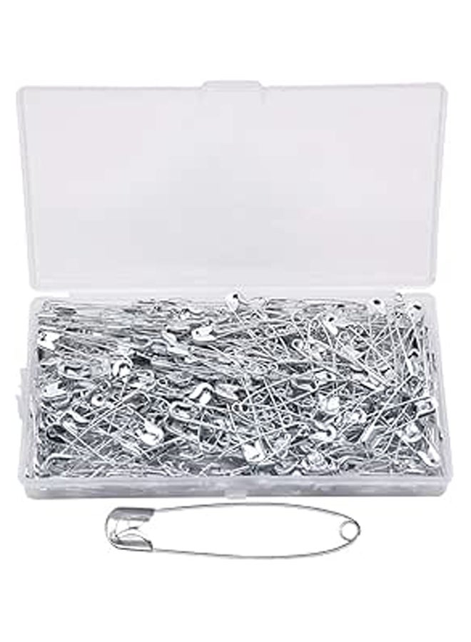 300pcs Silver Safety Pins Assorted - Safety Pins 18-53mm Sewing Accessories Kit for Baby Clothing Crafts &Arts with Storage Box (7 Sizes), 35mm