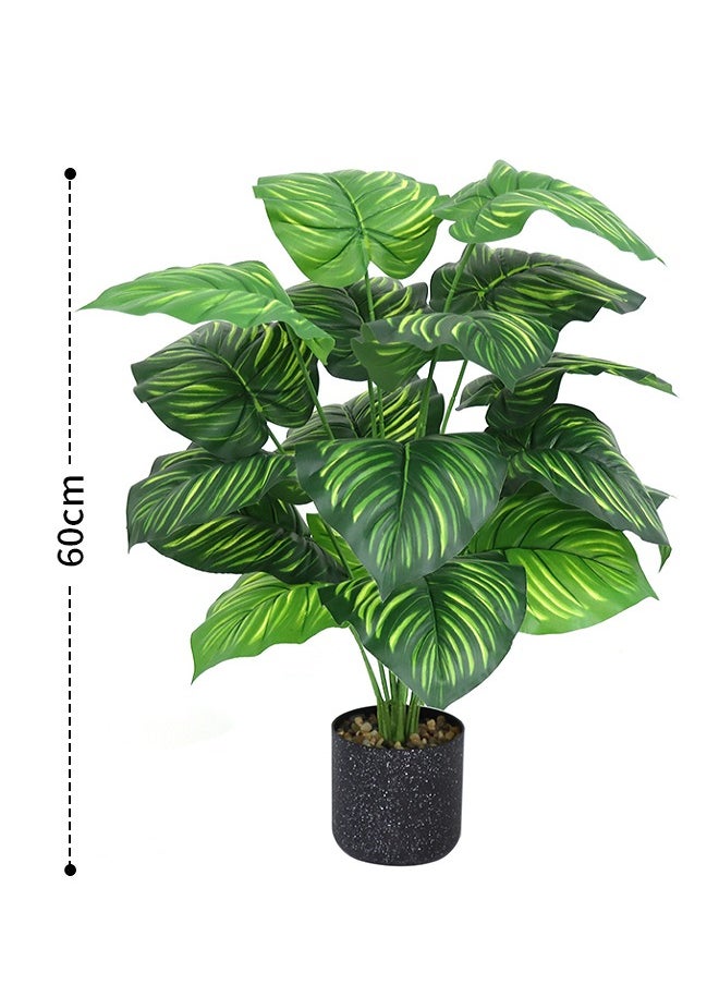 Generic 60cm Fake Plants Artificial Scindapsus Aureus in Pots Realistic Fake Greenery Potted Plants for Home Office Desk Window Sill Bathroom Bedroom Outdoor Indoor  - Image 1