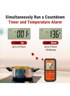ThermoPro ThermoPro TP08S Wireless Digital Meat Thermometer for Grilling Smoker BBQ Grill Oven Thermometer with Dual Probe Kitchen Cooking Food Thermometer  - Image 5