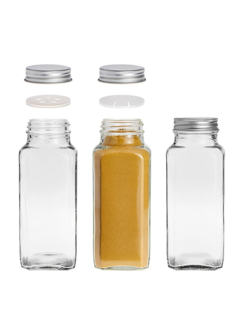 BLACKSTONE - Glass Spice Bottles Set of 6 -100ml Capacity Includes Pen for Labeling - Image 1
