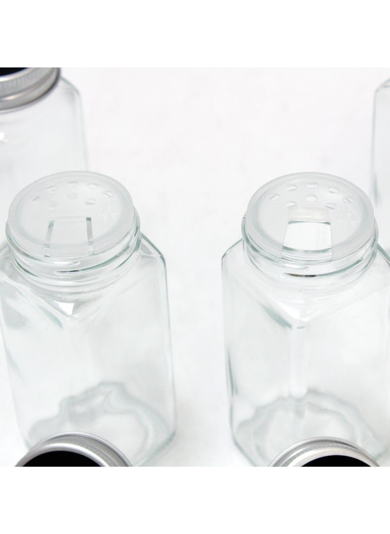 BLACKSTONE - Glass Spice Bottles Set of 6 -100ml Capacity Includes Pen for Labeling - Image 1