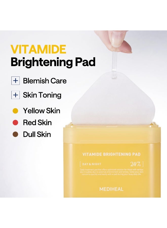 MEDIHEAL Vitamide Brightening Toner Pad | Skin-Tone Boosting with Niacinamide & Sea Buckthorn - 100 Pads - Image 2