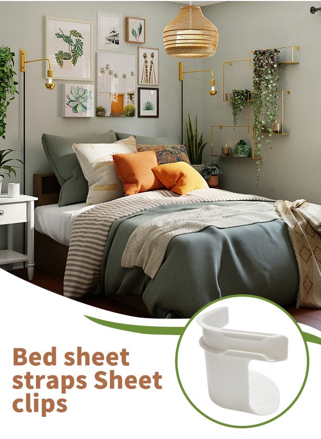 Cynthia - 4 Pieces Bed Sheet Holder Set with Lock Strips，Bed Sheet Fastener Clips,blanket holder set, equipped with locking strips and anti slip locking clips, suitable for mattresses, blankets, quilts, and bedding of various sizes - Image 1