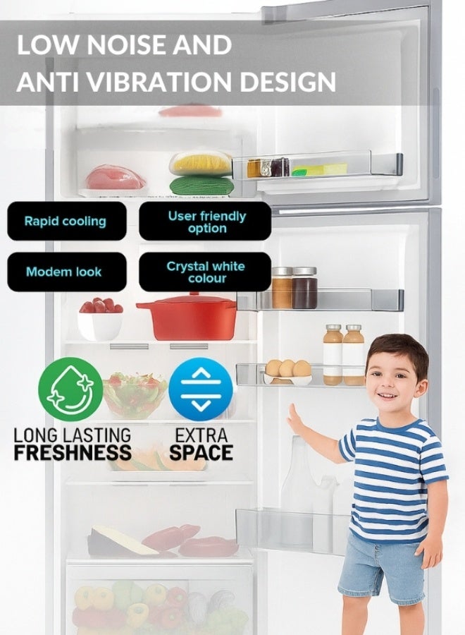 ويرلبول Top Mount Refrigerator 406L  – Optic Inox, No Frost, Anti-Fingerprint, Energy Efficient, Free Standing – 93L Freezer & 313L Fridge Capacity WTMF701452 XME silver - Image 5