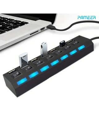 7 Ports LED USB 2.0 Adapter Hub Power On/Off Switch Multi USB Splitter for PC Laptop Computer. - pzsku/ZB1258F26D34B35F2DB81Z/45/_/1705219512/b5eaa6d8-2250-4c5c-8874-55fdba72b54a