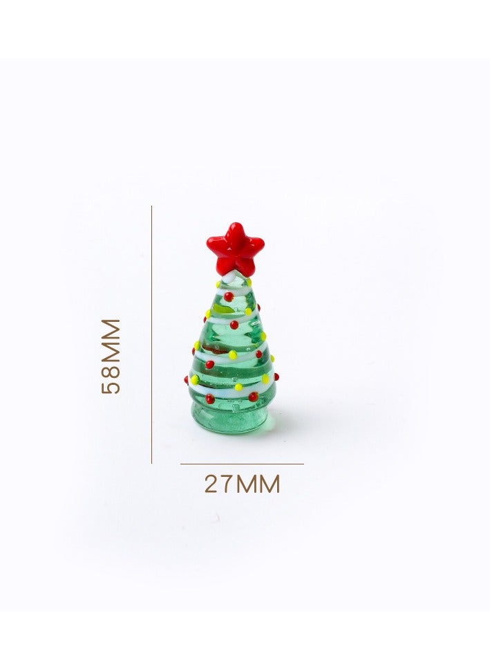 Christmas Glass Ornament Christmas Tree Santa Claus Creative Home Cartoon Mini Ornament  - Image 1
