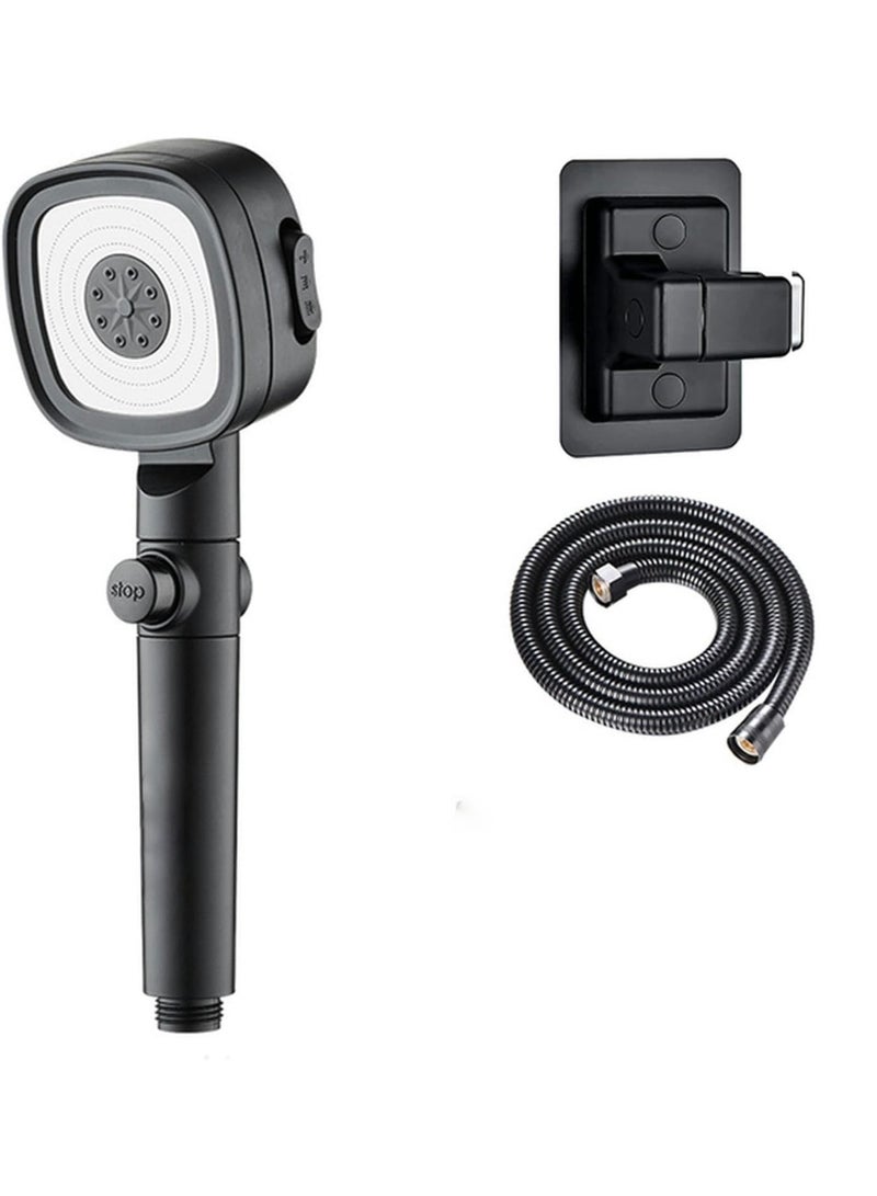 High Pressure rounded square-framed handheld shower head with 3 Modes,Hose & Holder – Easy Installation, Anti-Rust – Modern Design for Home Bathroom - Image 1