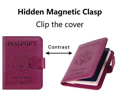 PASCACOO Passport Holder Cover Wallet RFID Blocking Leather Card Case Travel Accessories for Women Men (Purple) - Image 5