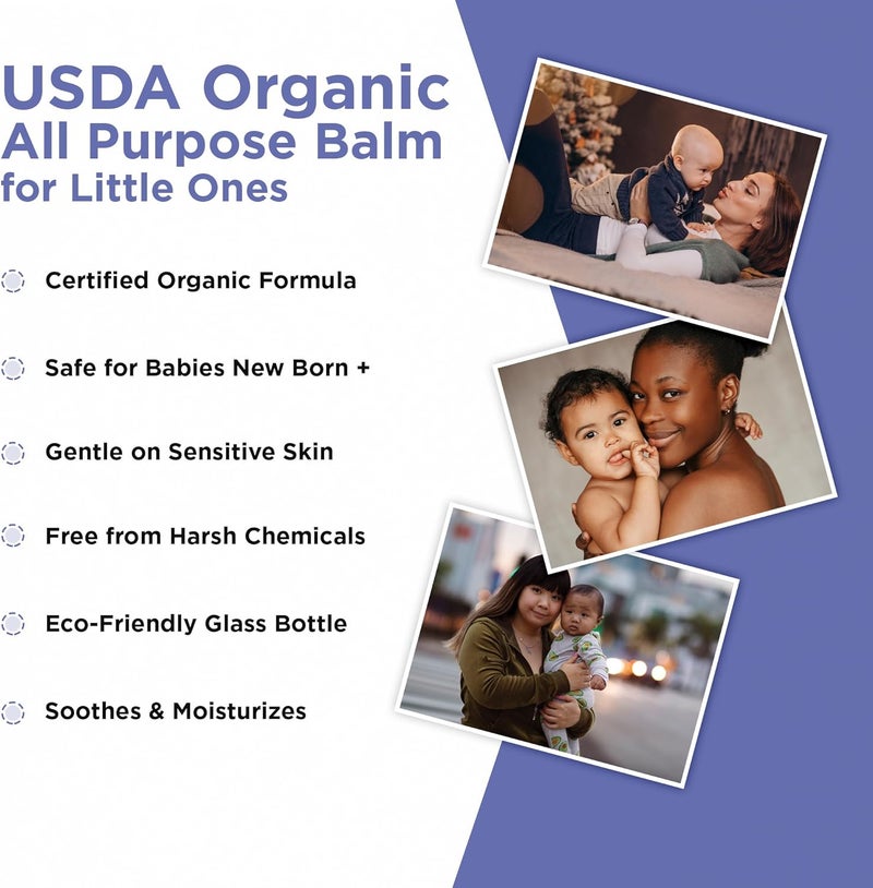 Wellements Organic All Purpose Balm for Babies and Kids (1.8 Fl Oz) | Gentle and Soothing All Over Baby Ointment* for Dry, Chafed and Sensitive Skin | Free from Petroleum, Parabens and Fragrances - Image 4