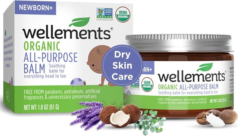 Wellements Organic All Purpose Balm for Babies and Kids (1.8 Fl Oz) | Gentle and Soothing All Over Baby Ointment* for Dry, Chafed and Sensitive Skin | Free from Petroleum, Parabens and Fragrances - Image 1