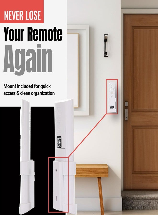 Anderic TX028C-S (White Version) for Hampton Bay and Home Decorators Collection Ceiling Fan Remote Control with Wall Mount - RRTX028CS A25-TX028C-S - Image 4